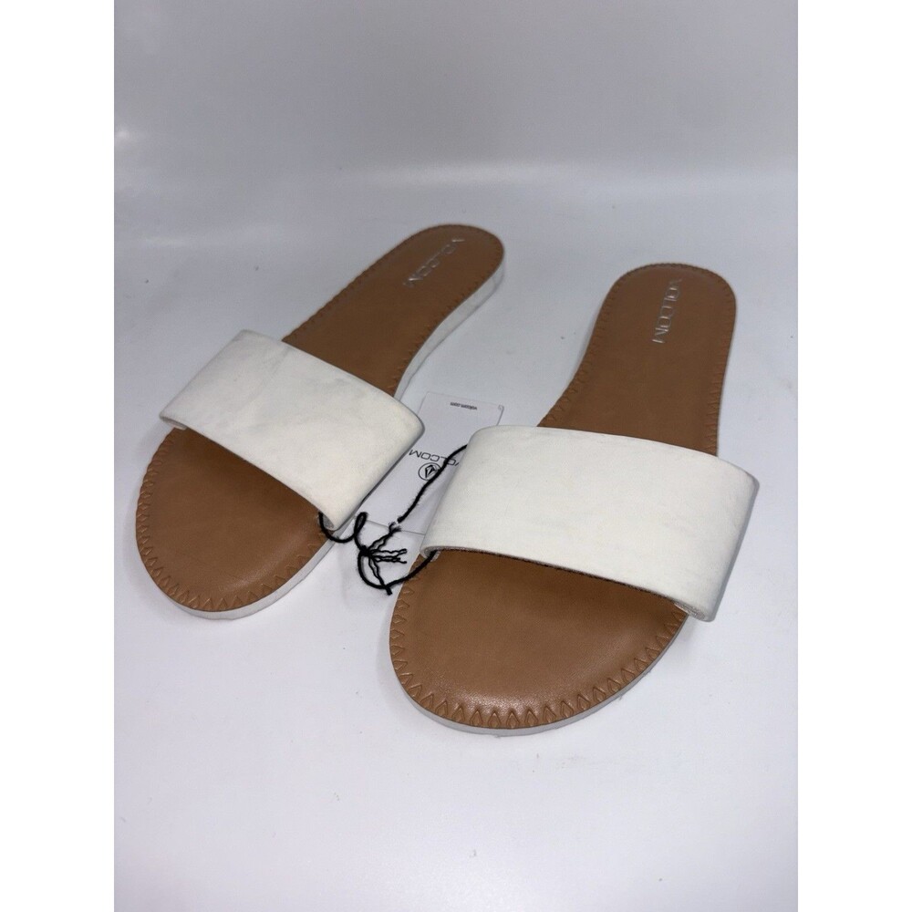 NWT * Volcom White Simple Slide Sandals Sz 8